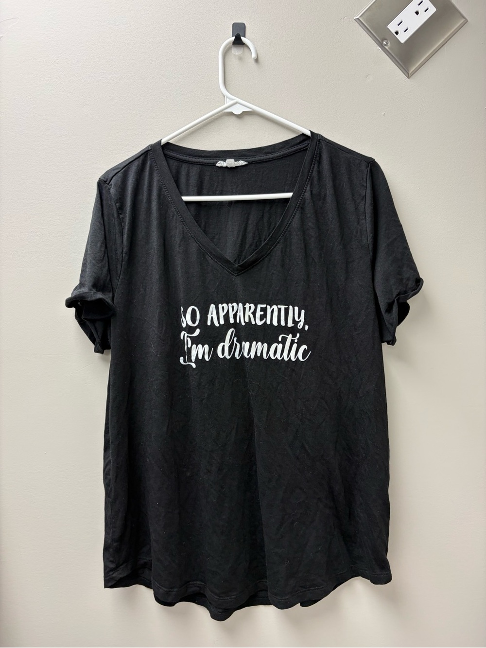 Maurice’s Women’s Black “So Apparently I’m Dramatic” V Neck T Shirt